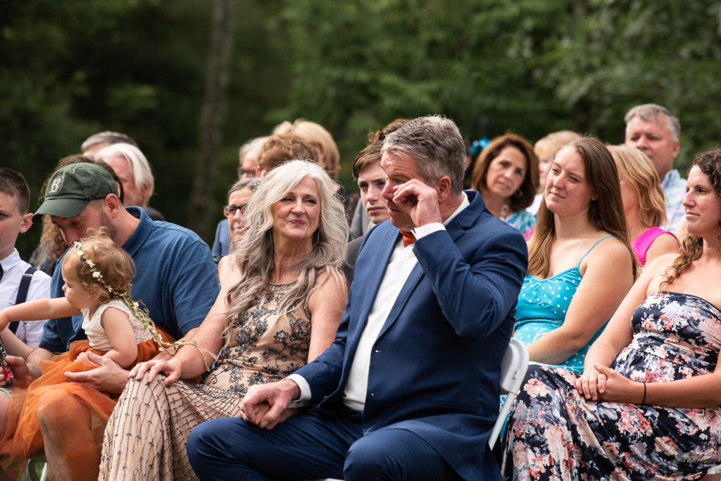 father of bride crying during wedding