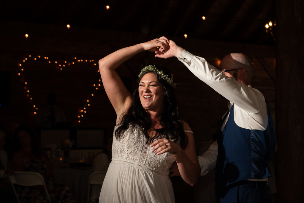 bride and father dancing at wedding